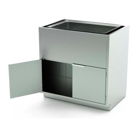 Aero AERO Stainless Steel Base Cabinet, BC-4400, 2 Hinged Doors, 1 Shelf, 1 Sink Bowl, 30 in W x 21 in D x 36 in H BC-4400